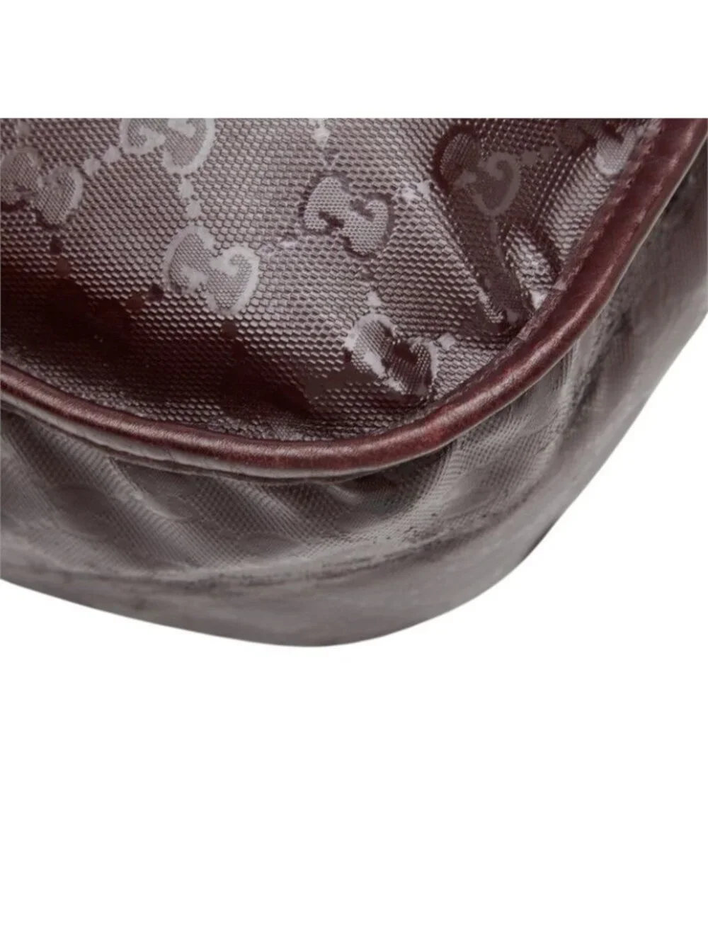Gucci GG Supreme Crossbody Shoulder Bag Wine Red Leather